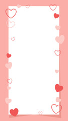 Valentine's Day frame for love messages, invitations, greeting cards, and social media posts