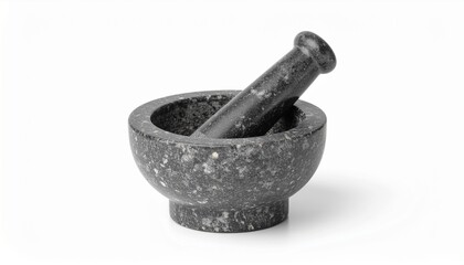 Traditional Mexican Molcajete Isolated on White Background