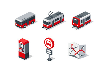 Public Transport Icons Set