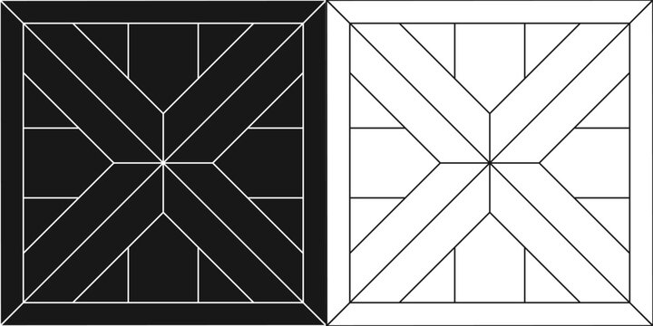floor pattern vector illustration. double breton floor design. floor design texture in a monochrome style for interior projects. 