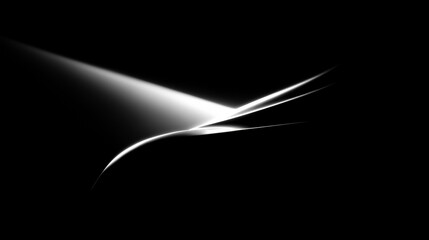 Fototapeta premium 黒背景に優雅に流れる白い光の曲線