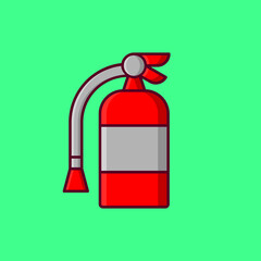 Fire Extinguisher Vector Icon Illustration On Isolated Background.