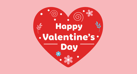 Happy Valentine's Day heart graphic for greeting cards, decorations, social media, and marketing materials.