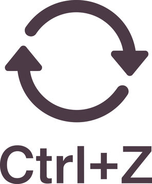 Ctrl Z Undo Shortcut Symbol with Circular Arrows Typography Concept