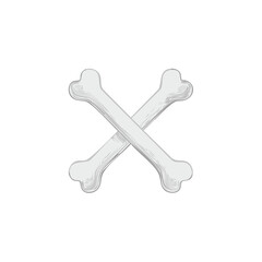 Crossed Bones Symbol Vector Illustration for Danger or Pirate Theme Anatomy Element for Halloween