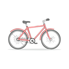 Fototapeta premium Pink Bicycle Illustration Artistic Rendition Two Wheels Transportation Vehicle Cycling