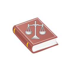 Law Book Featuring Scales of Justice Symbolizing Legal Knowledge and Jurisprudence