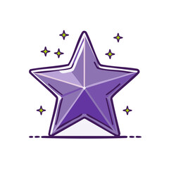 Purple Star Sparkling Illustration Symbol Achievement Graphics Award Winner Celebration