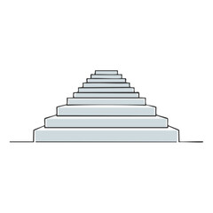Elevated Stairway Illustration Ascending Steps Architecture Minimalist Ascent Design Progression Graphic Stairway to Success