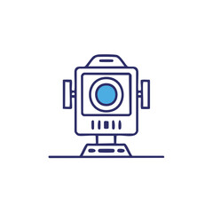 Fototapeta premium Line art spotlight illustration, illuminated equipment, theater, performance, illumination fixture for entertainment show or stage