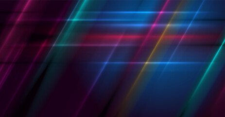 Multicolored glowing smooth stripes abstract blurred background. Vector concept modern design