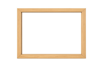 Obraz premium Wooden picture frame with natural oak texture, blank border for content, realistic design on transparent background