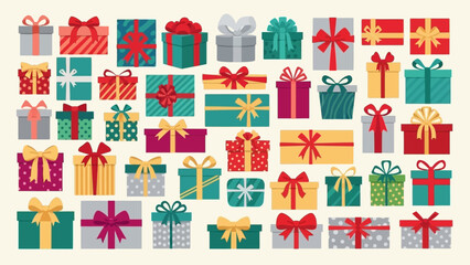 Colorful gift boxes with ribbons 1.