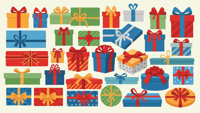 Colorful Gift Boxes with Ribbons 2.