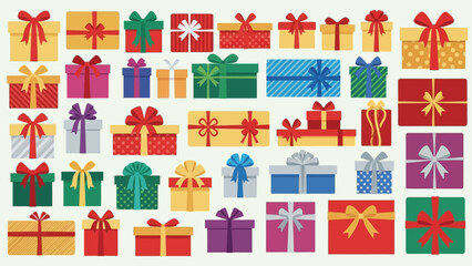 Colorful gift boxes with ribbons 12.