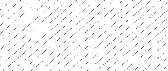 Slash dashed line diagonal line background, bg. Black and white tilted slanted strip backdrop. Simple grid, striped texture. 