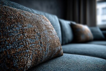 Closeup of textured sofa cushions