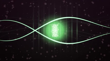 Abstract digital animation with glowing light trails - Powered by Adobe