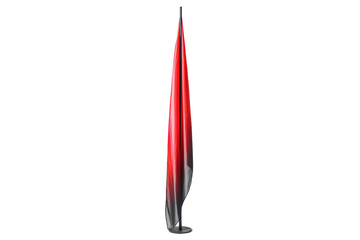Modern Red and Black Sculpture on White Background