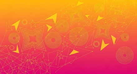 Vibrant geometric patterns on gradient background