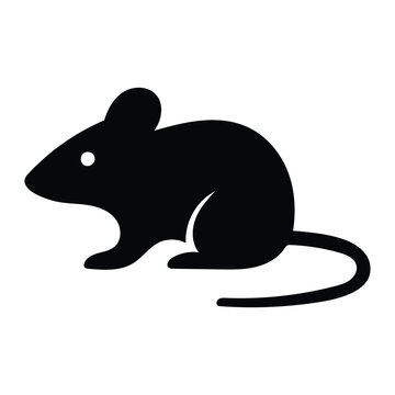 Mouse Silhouette Vector Icon for Small Animal Wildlife and Nature Design