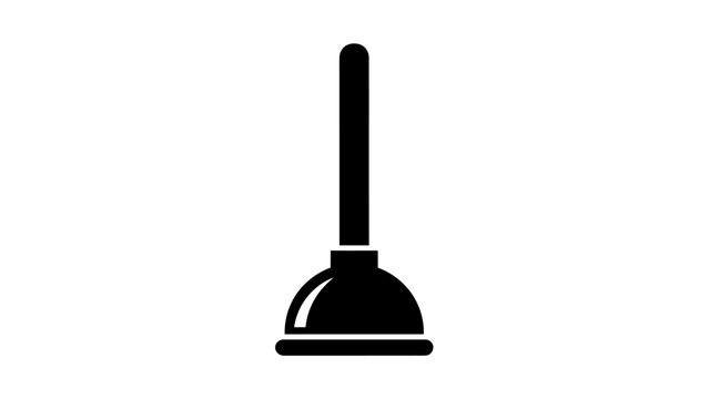 Black toilet plunger icon symbol.