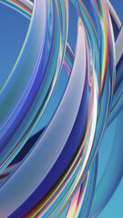 Fototapeta na wymiar Vibrant Glass Rings in Dynamic Curves: Colorful Abstract Motion for Design and Tech