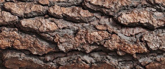 Close-up of rough tree bark texture, showing intricate patterns and natural details