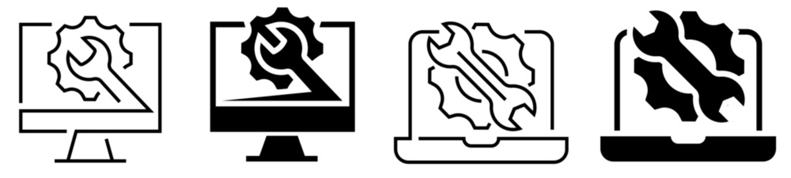 It Support Icons. Technical Support Icon In 2 Different Styles. Editable stroke, Vector illustration