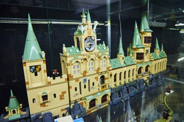 Obraz premium Moscow, Russia. - June 23, 2025: Lego construction kit, old models. Collection of the famous toy series