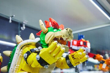 Obraz premium Moscow, Russia. - June 23, 2025: Lego construction kit, old models. Collection of the famous toy series