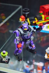 Obraz premium Moscow, Russia. - June 23, 2025: Lego construction kit, old models. Collection of the famous toy series