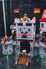 Obraz premium Moscow, Russia. - June 23, 2025: Lego construction kit, old models. Collection of the famous toy series