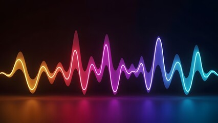 Vibrant multicolor abstract background with glowing waveform patterns