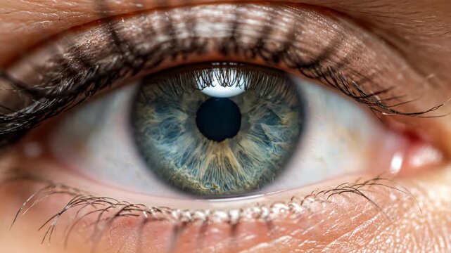 Extreme Closeup of Human Blue Eye.