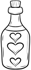 line heart bottle