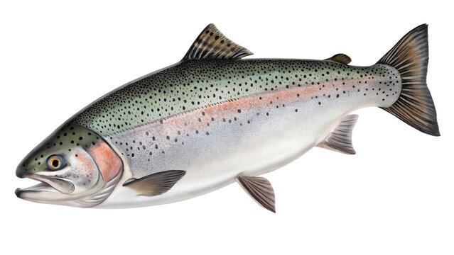 Rainbow trout isolated on transparent background