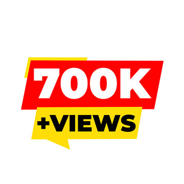 700K broadcast milestone sticker, online audience badge, creator analytics icon, streaming reach mark, viral tracker