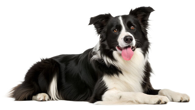 Border collie dog isolated on transparent background