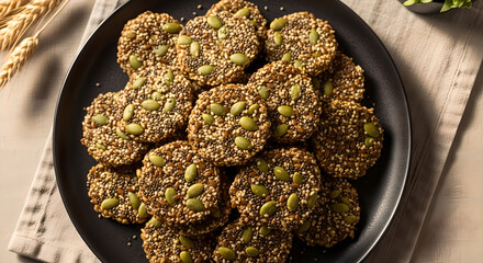 Seed Crackers Healthy Snacks Mixed Seeds Pumpkin Seeds