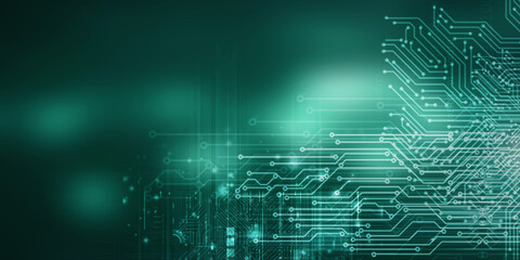 Fototapeta premium 2d illustration Abstract futuristic electronic circuit technology background 