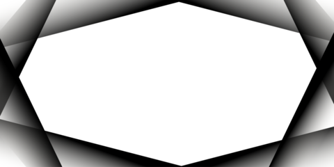 Modern geometric abstract frame with dynamic black and white shapes, creating a clean elegant border for text or design