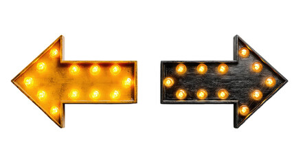 two arrow in opposite direction isolated on white background