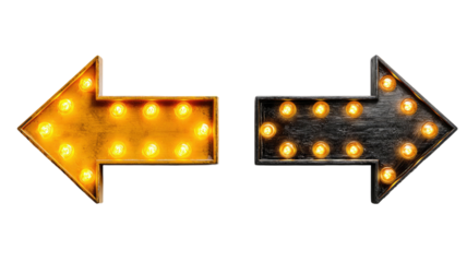 two arrow in opposite direction isolated on white background