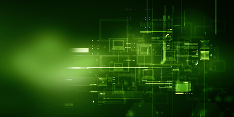 Fototapeta premium 2d illustration Abstract futuristic electronic circuit technology background 