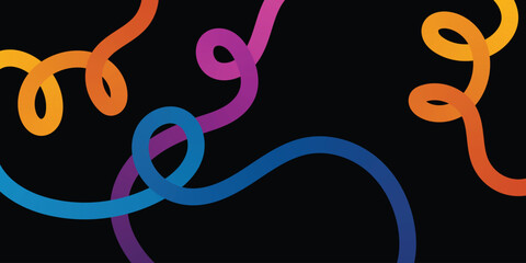 Abstract Party with Gradient. Vector 3D Curve Rainbow Ribbons Background, Rainbow Color line Ribbons shape background, colorful gradient line pattern background.