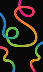 Abstract Party with Gradient. Vector 3D Curve Rainbow Ribbons Background, Rainbow Color line Ribbons shape background, colorful gradient line pattern background.