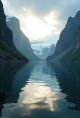 Glacial Fjord Coastal Inlet Deep Water Rock Formation Exploration Experience