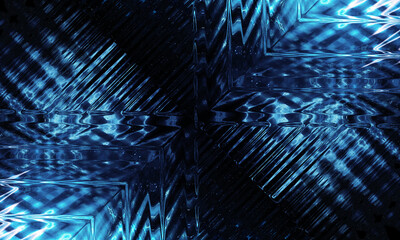Abstract Blue Geometric Glass Lines Background with Modern Glossy Design