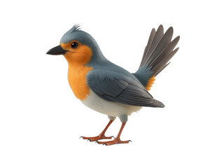 Fototapeta premium A vibrant bird stands on a white surface, its feathers on full display